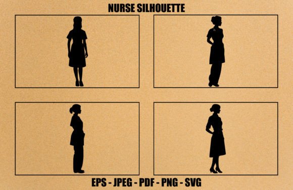 A Nurse Silhouette Set for Embroidery Projects