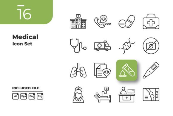 Evaluating Medical Outline Icons for Embroidery Projects